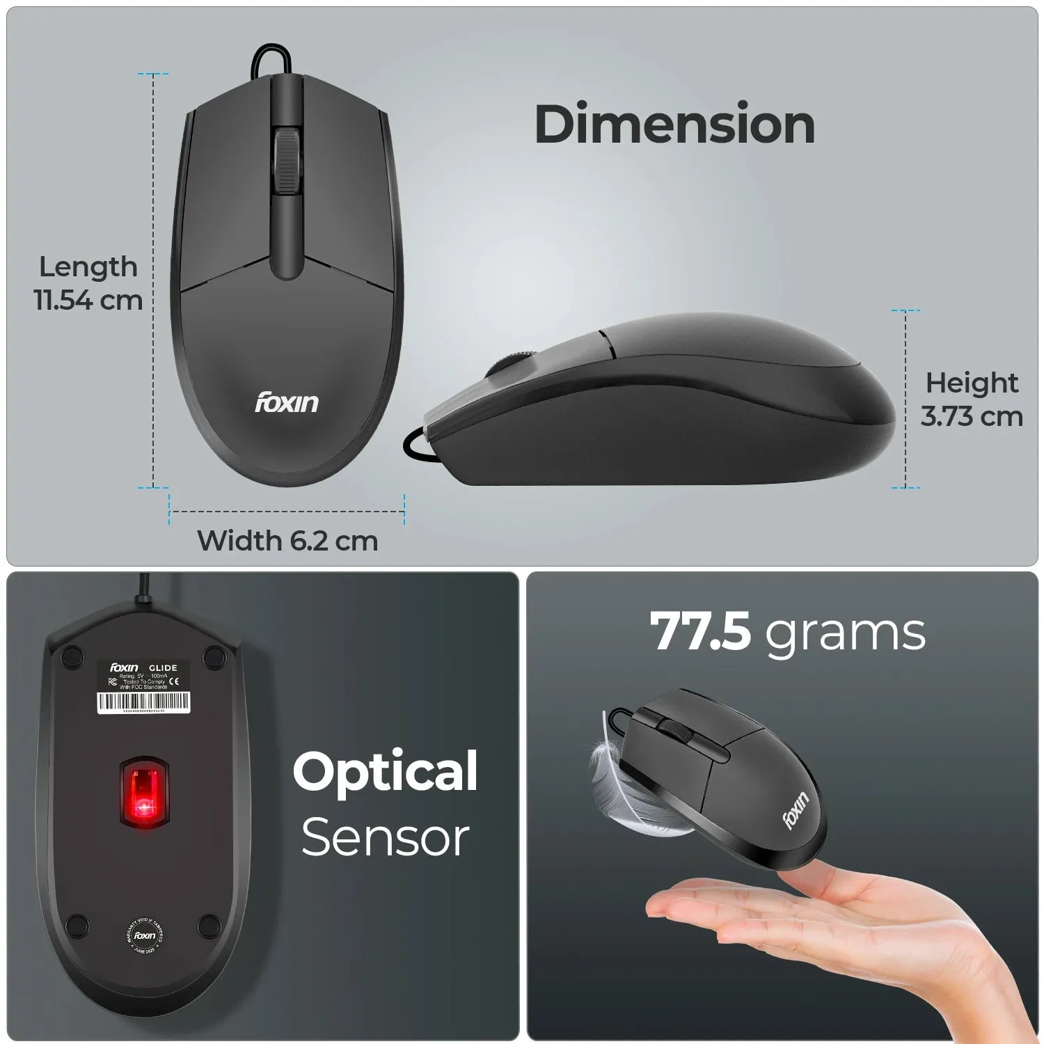 Foxin USB Mouse (Glide) view 2